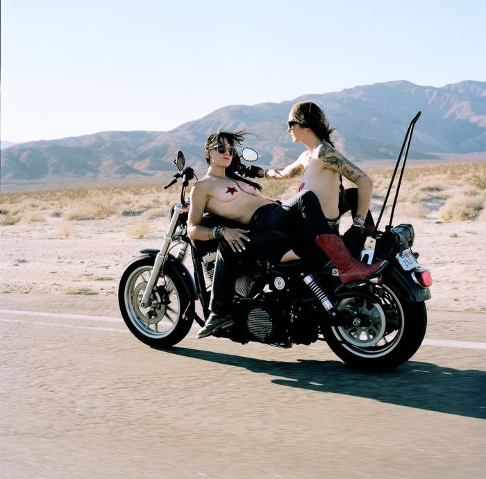 Girls on a motorcycle in Shuancheng